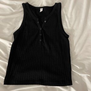 Basic black tank with silver buttons from Nordstrom, never worn with tags